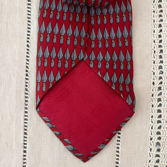 Gucci silk tie red, grey & yellow - Picture 8 of 10